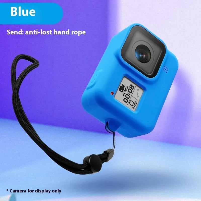 GoPro Hero8 Black silicone protective sleeve with carrying strap in blue colour option