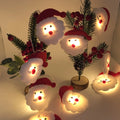 Snowman, elk deer and old man Christmas LED string light garland in warm white