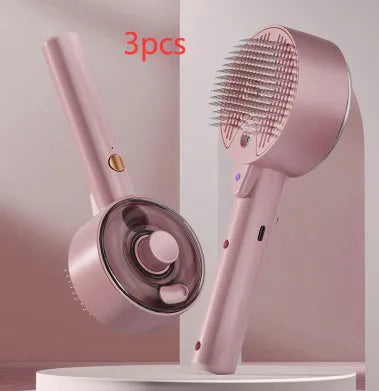 Ceramic white pet grooming brush with spray mist function and UV sterilisation light