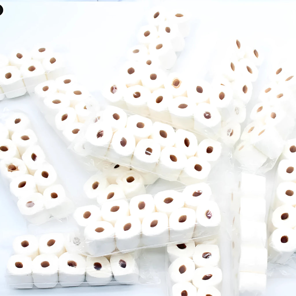 Simulated tissue roll paper model toy for children with 30x15x80mm dimensions
