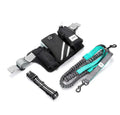 Black nylon dog walking waist bag and leash set for hands-free outdoor use