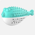 Blue silicone fish chew toy for cats with dimensions 12.2 x 4.9 x 5.8 cm