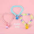 Plastic macaron candy colour chain-style pet collar for cats and dogs in blue, pink, and mixed colours.