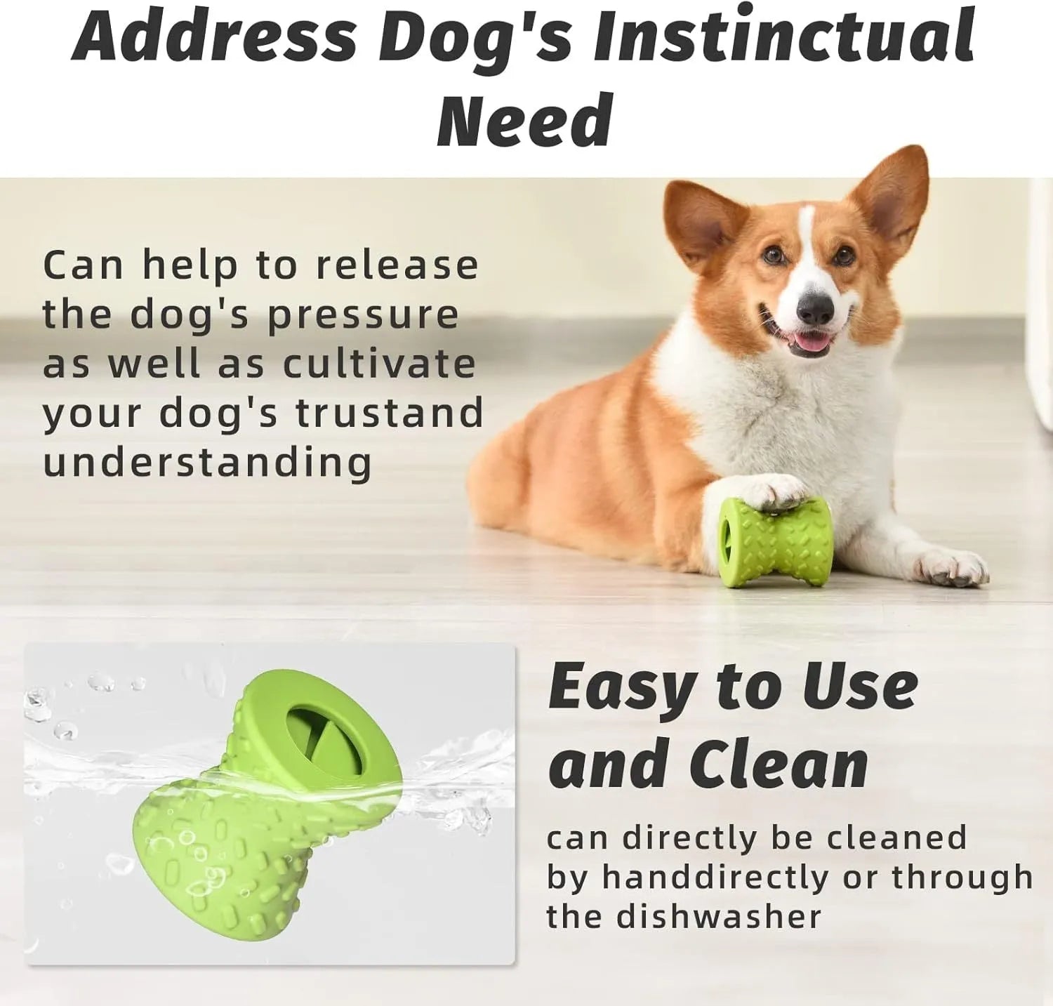 Blue natural rubber treat dispensing dog bone toy for aggressive chewers