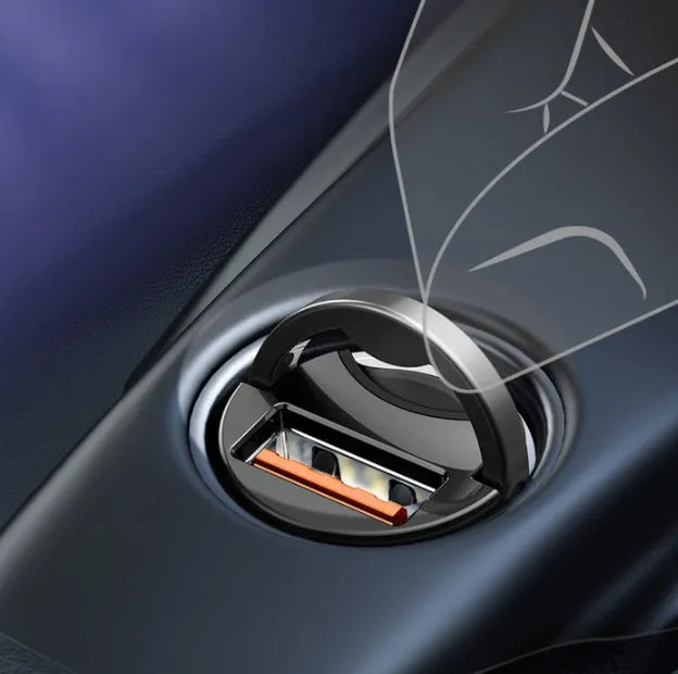Baseus grey 30W PPS fast car charger with 1 metre USB cable
