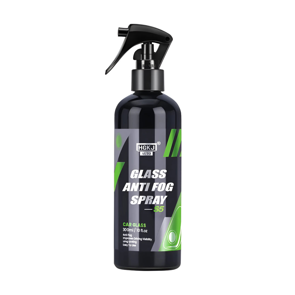 Car antifog spray bottle in 100ml, 50ml, and 30ml sizes for windscreen and mirror treatment.