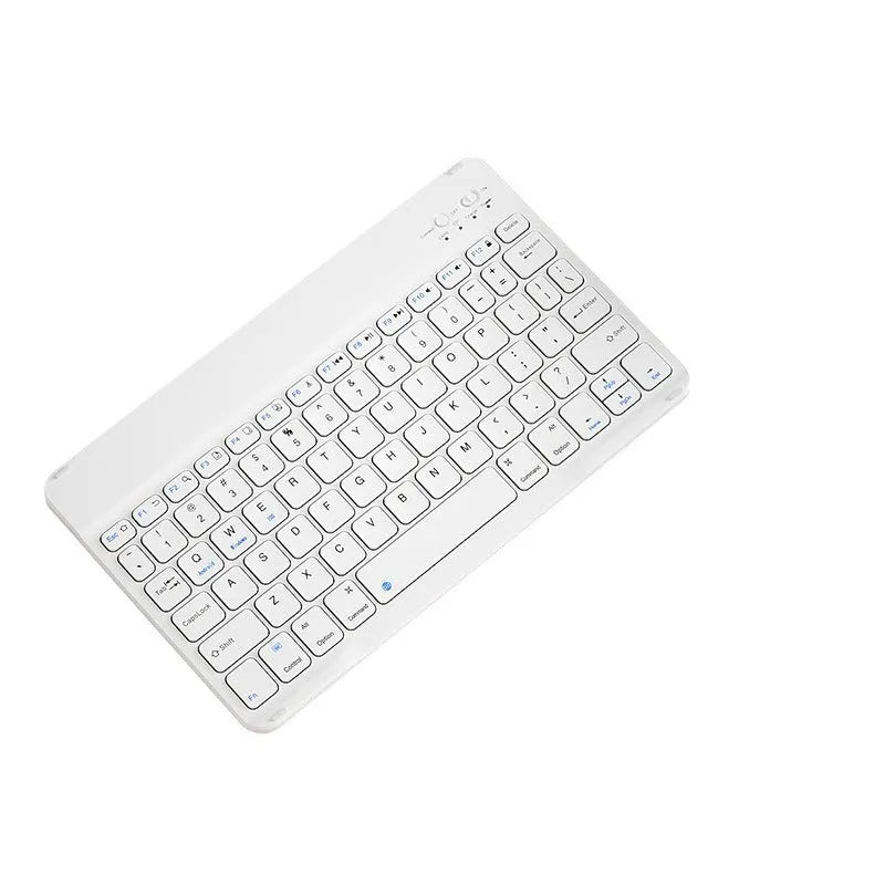 Bluetooth keyboard and rechargeable mouse set in quiet chic white colour for tablet and PC use