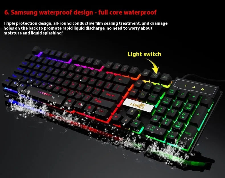 Glowing USB cable for gaming keyboards with LED illumination along 2-metre length in white and black colour options