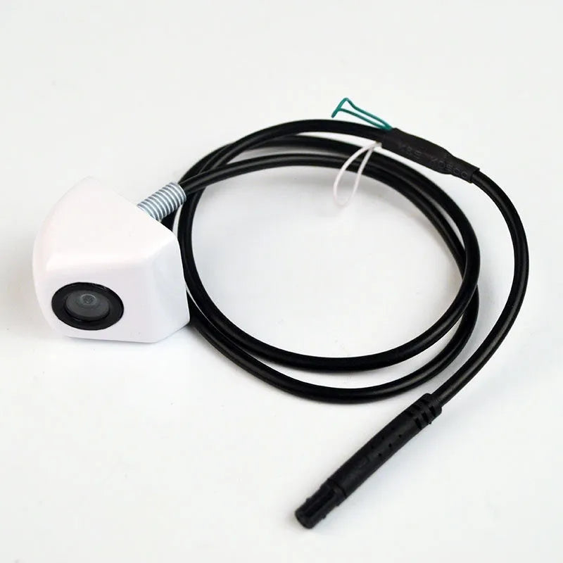 HD waterproof car rearview camera with metal shell in black finish showing screw mounting points