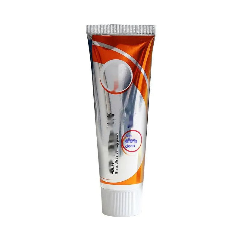 65ml bottle of white car windscreen cleaning paste and sponge mop for glass oil stain removal