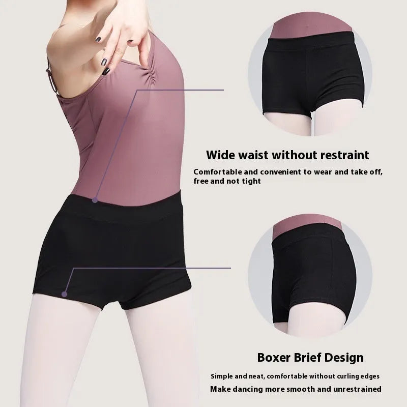 Black women's cotton ballet practice pants for dance exercise, showing solid colour and soft fabric texture