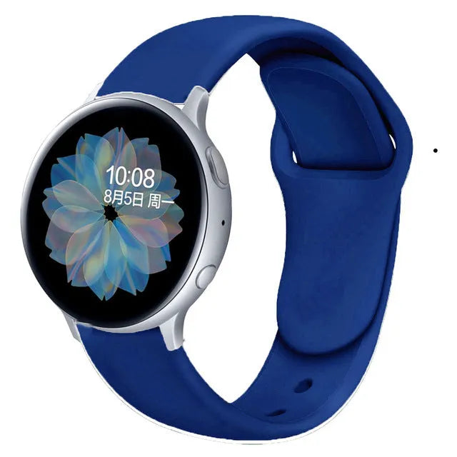 Samsung Galaxy Watch Active 2 sports strap with reverse buckle clasp in lilac silicone