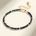 Blue tourmaline 3mm bead bracelet with spacer design for women's jewellery