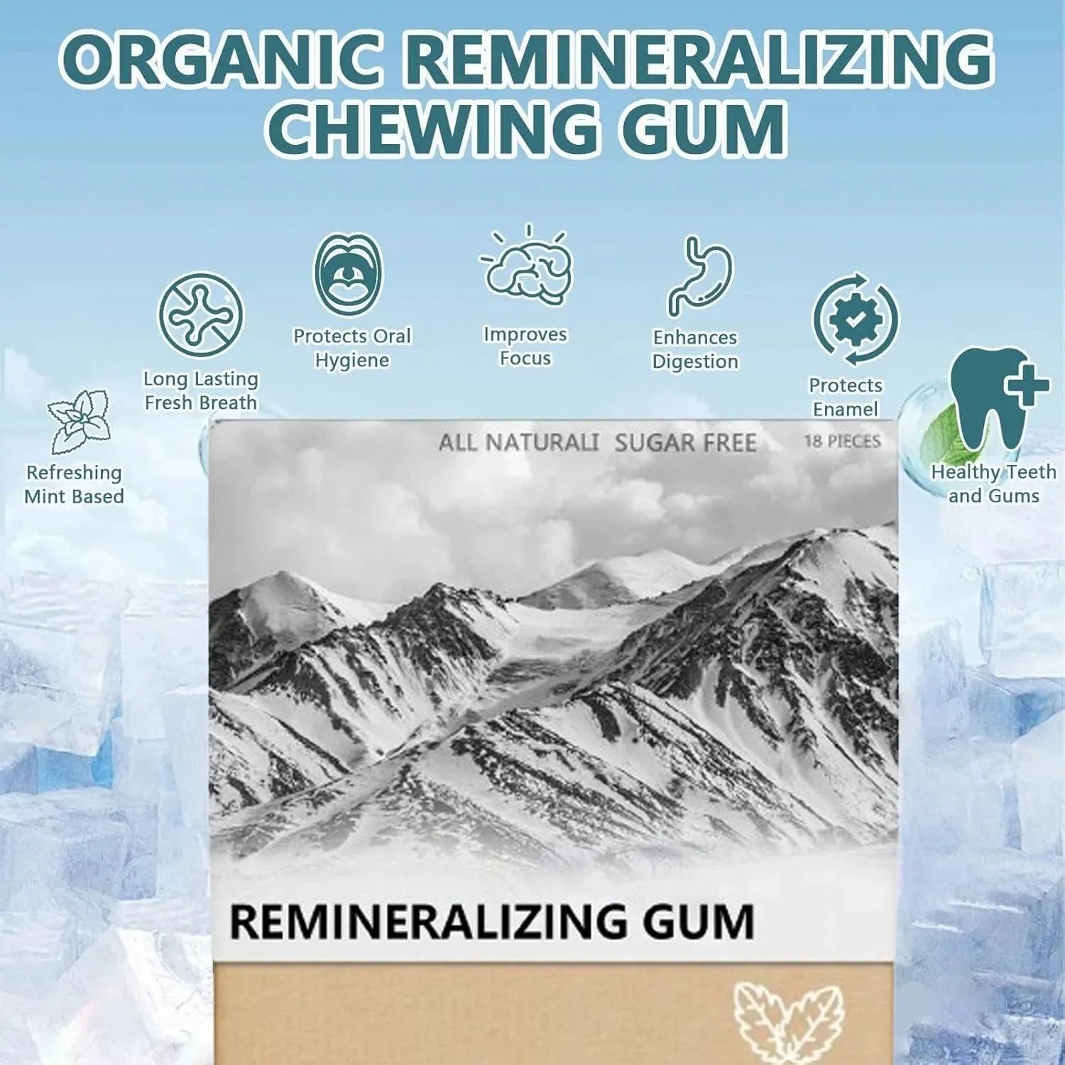 Box of 18 frankincense mint supplement capsules with turmeric and ginger, vegan herbal formula