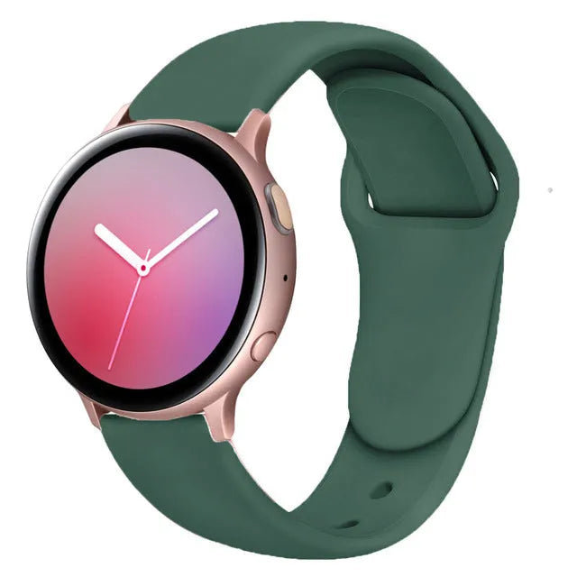 Samsung Galaxy Watch Active 2 sports strap with reverse buckle clasp in lilac silicone