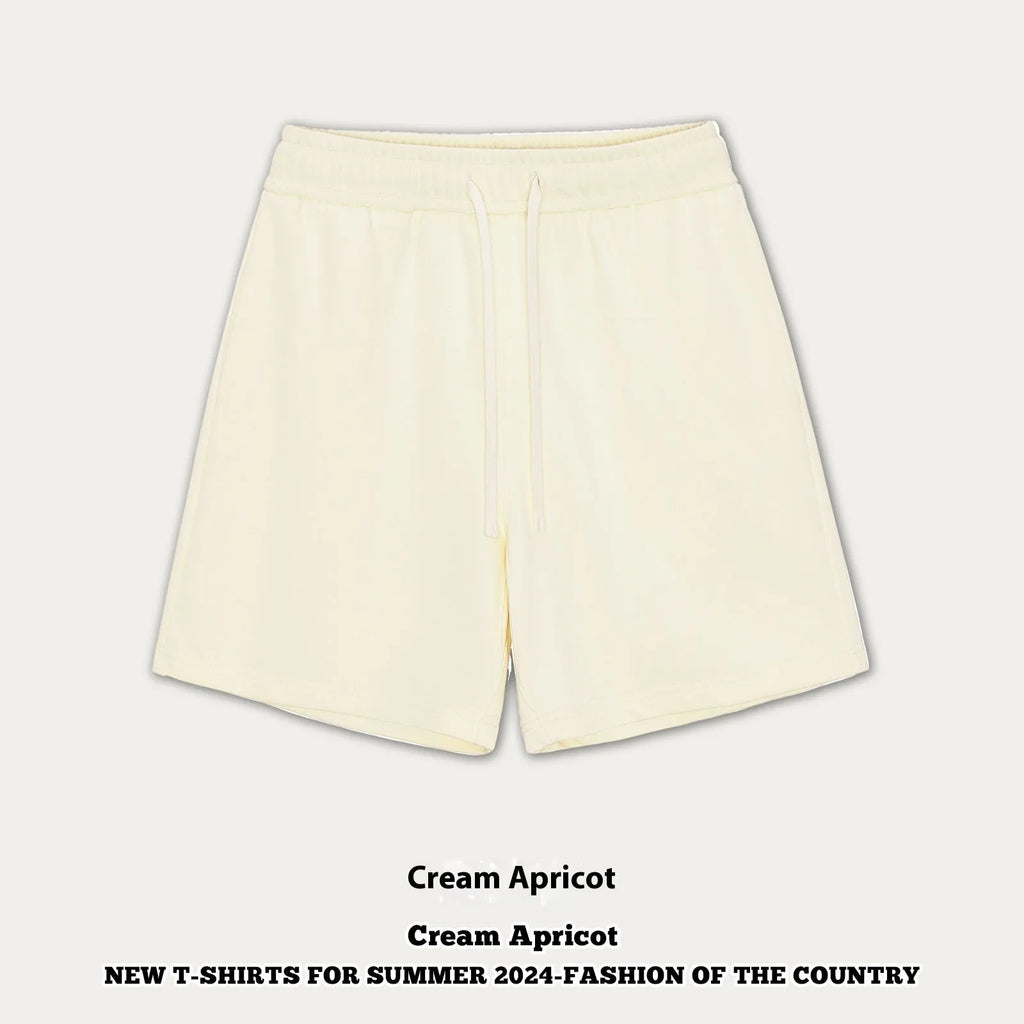Children's loose cotton denim shorts in charcoal grey, cream apricot, khaki, grey green, and black colours
