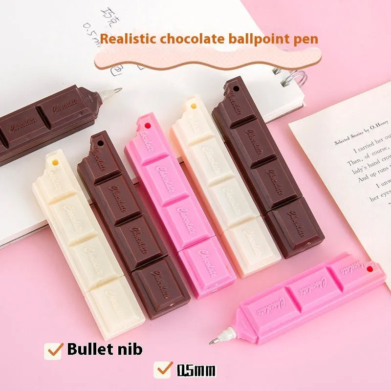 Cartoon chocolate ballpoint pen simulation food design with 0.5mm bullet tip
