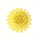 Yellow rubber sunflower dog toy for puppies and dogs, a chewy pet accessory for teething and play.