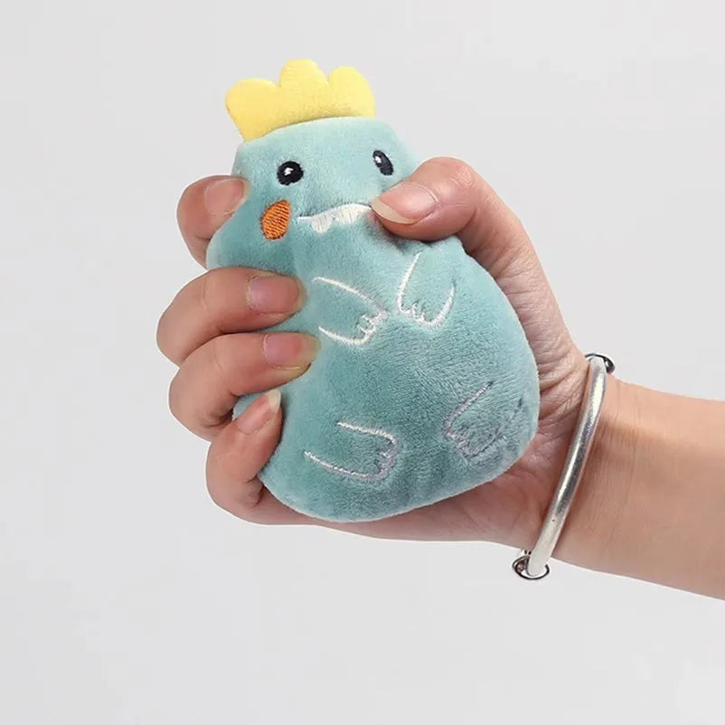 Plush cat thumb toy in six colours for chewing and clawing with catnip