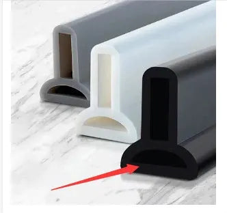 Flexible TPE bathroom water blocking strip in black, grey, or white for shower room dry wet separation