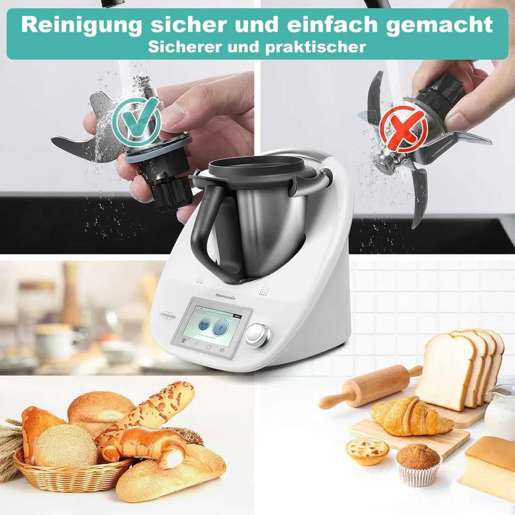 Stainless steel dough knife for Thermomix TM6 and TM5 food processors