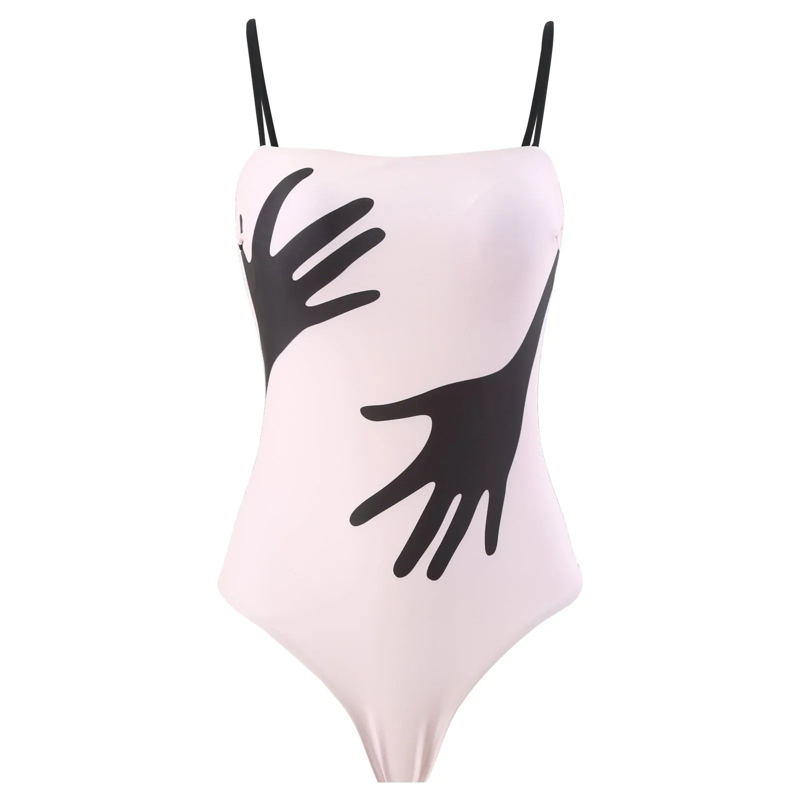 Women's patterned one-piece bikini two-piece set with a light grey tulle skirt attached.