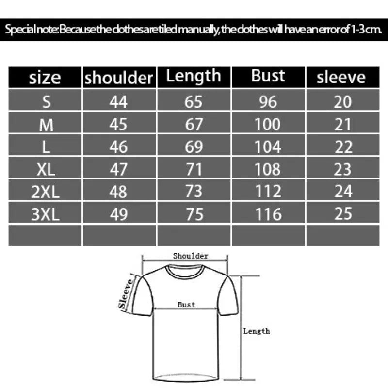 Men's black t-shirt with 3D printed cartoon pattern, short sleeves and round neck