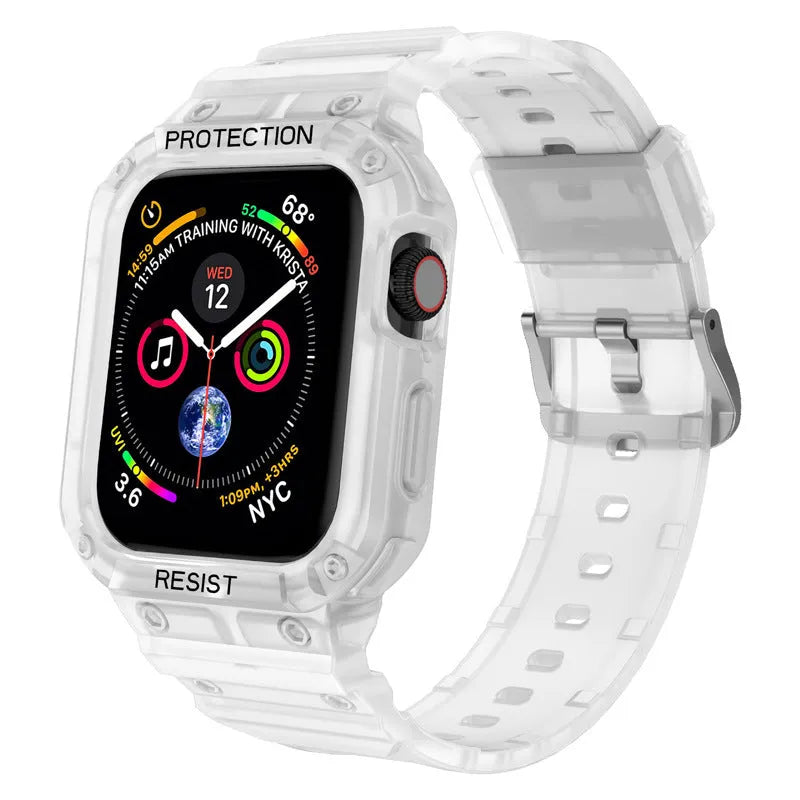 Apple Watch Series 8 TPU sport strap in multiple colours showing 38mm and 42mm size options