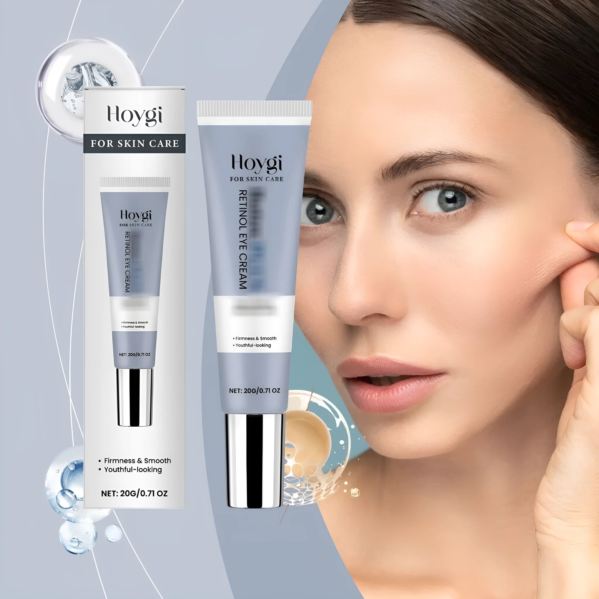 A 12.1cm long tube containing 20g of retinol eye cream with a moisturising soft formula.