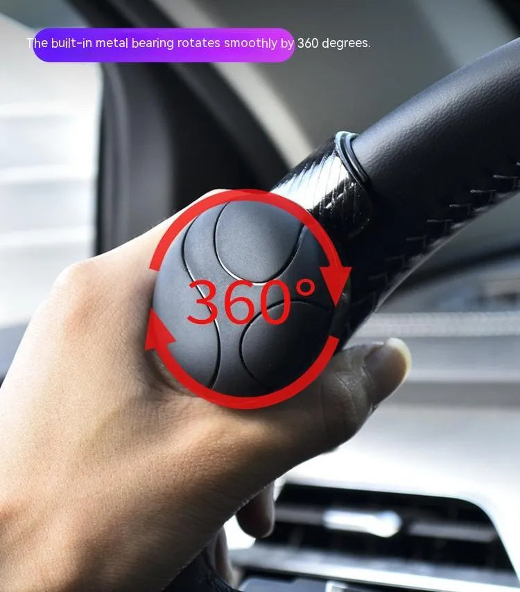 Black steering wheel assist ball with silicone construction and metal bearing mechanism