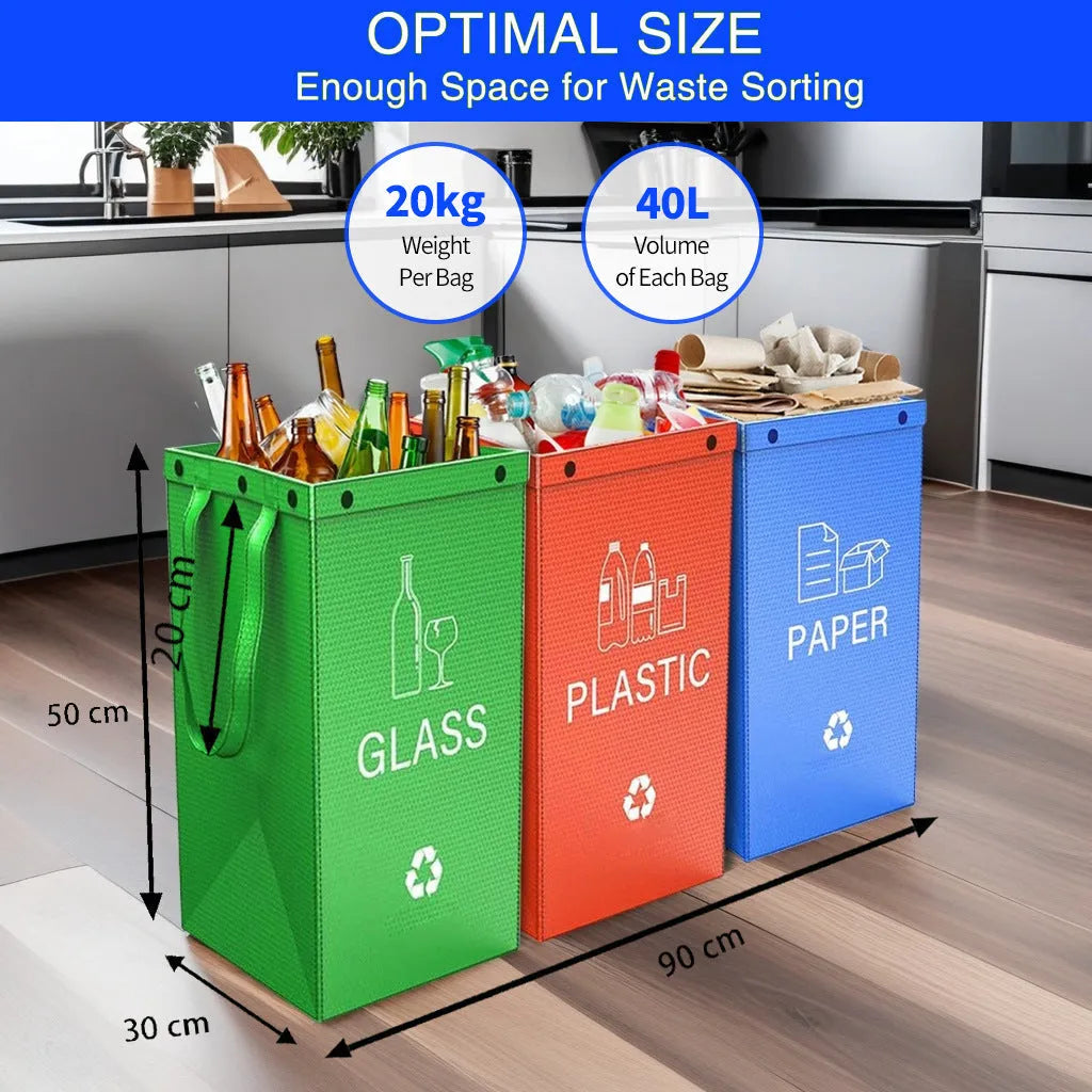 Blue polypropylene rubbish bin with lid and handle, 40-litre capacity, dimensions 30cm by 50cm by 30cm.