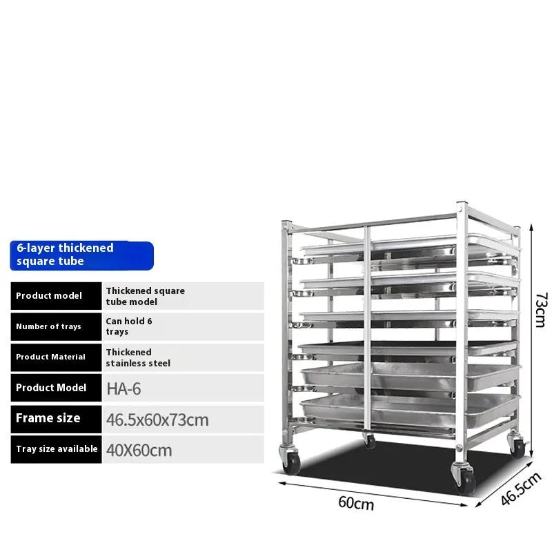 Stainless steel six-layer baking cooling rack with lock mechanism