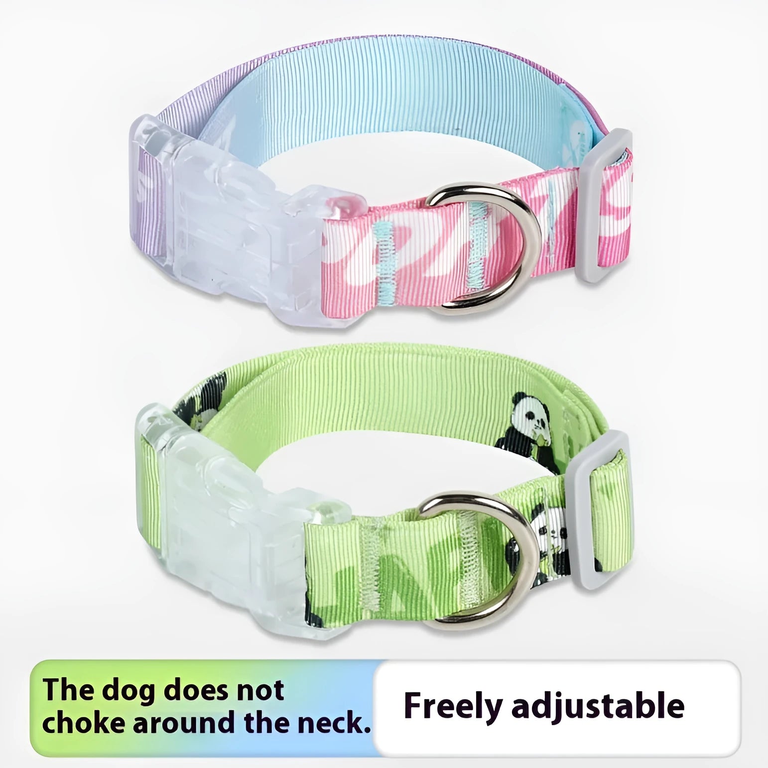 Cartoon gradient pattern adjustable dog collar in nylon with size options for pets 2-10kg