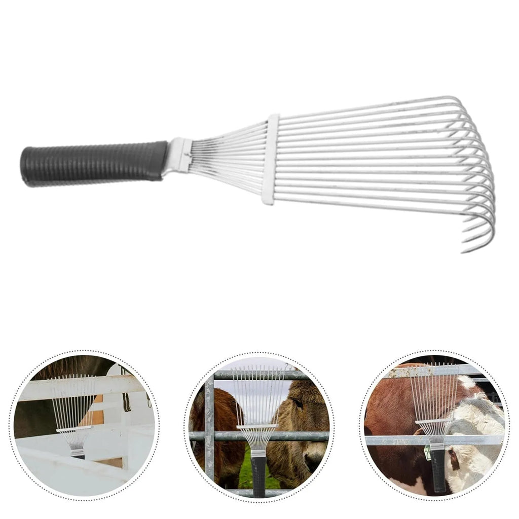 Stainless steel pet dematting brush rake comb for grooming horses and dogs