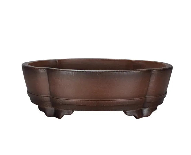 Classical purple clay bonsai pot measuring 50 cm wide with natural ceramic texture