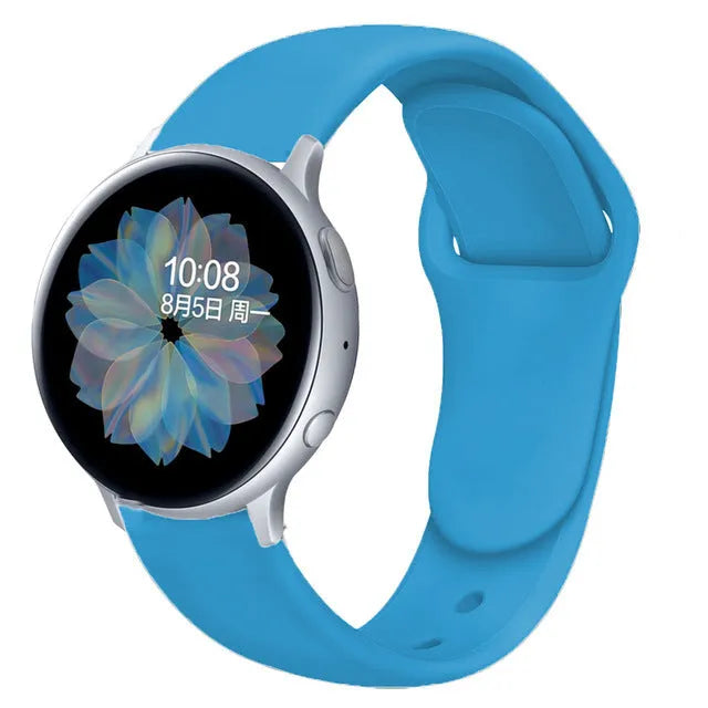 Samsung Galaxy Watch Active 2 sports strap with reverse buckle clasp in lilac silicone