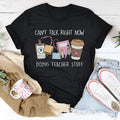Black cotton short-sleeve T-shirt with round neckline and straight cut loose fit