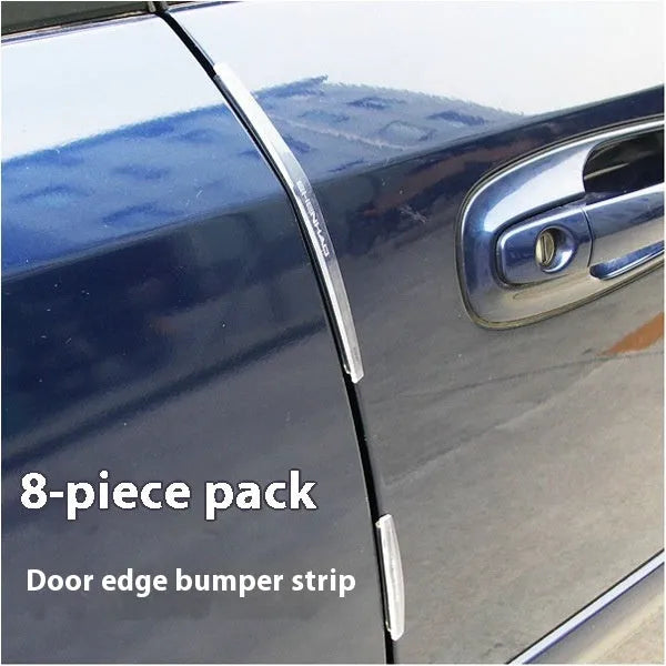 White plastic car door side bumper strip for general vehicle edge protection