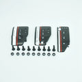 Aluminium alloy manual transmission car pedal set showing brake, accelerator, and clutch in grey finish