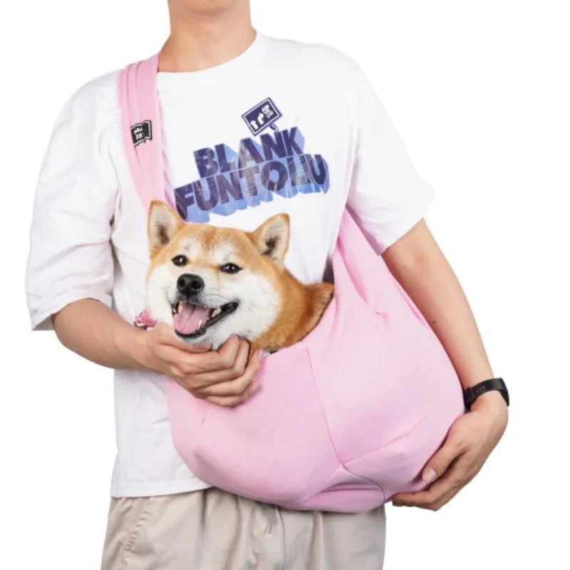 Folding cat messenger backpack in a large capacity breathable design for pet transport.