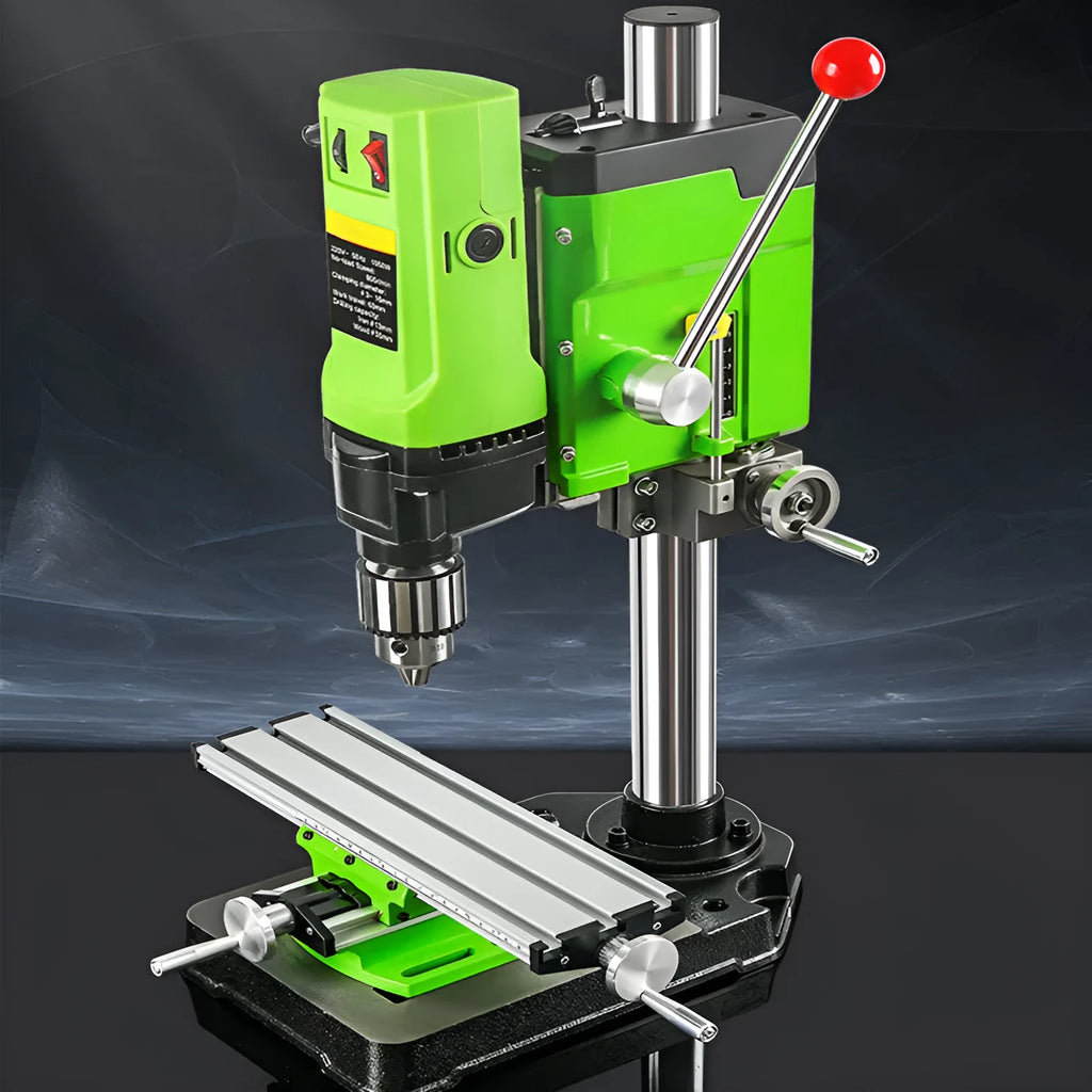 1050W mini bench drilling machine with cross bench pliers on workbench