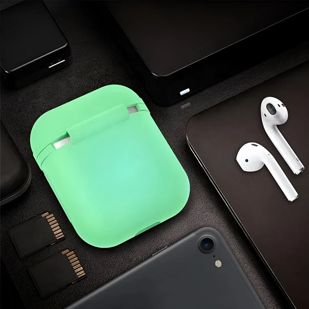 Luminous silicone flip-open storage case for Apple AirPods wireless earphones