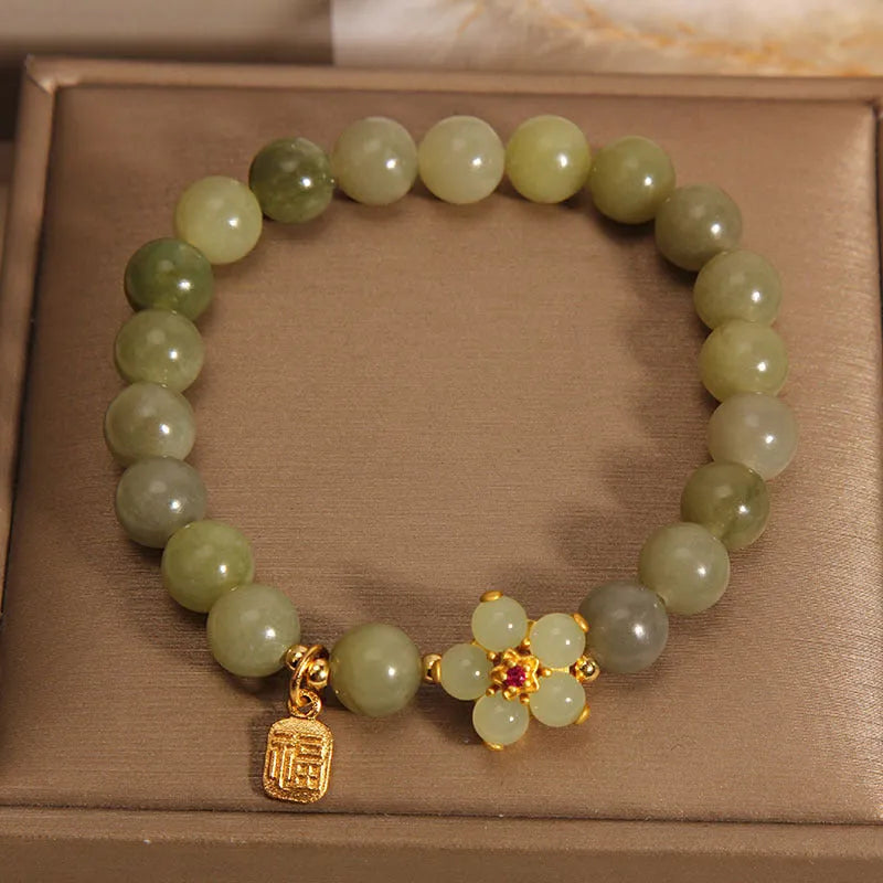 Women's alloy bracelet jewellery with grey jade colour stone detail in casual style