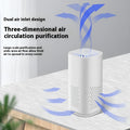 USB mini car air purifier in black or white colour for small spaces