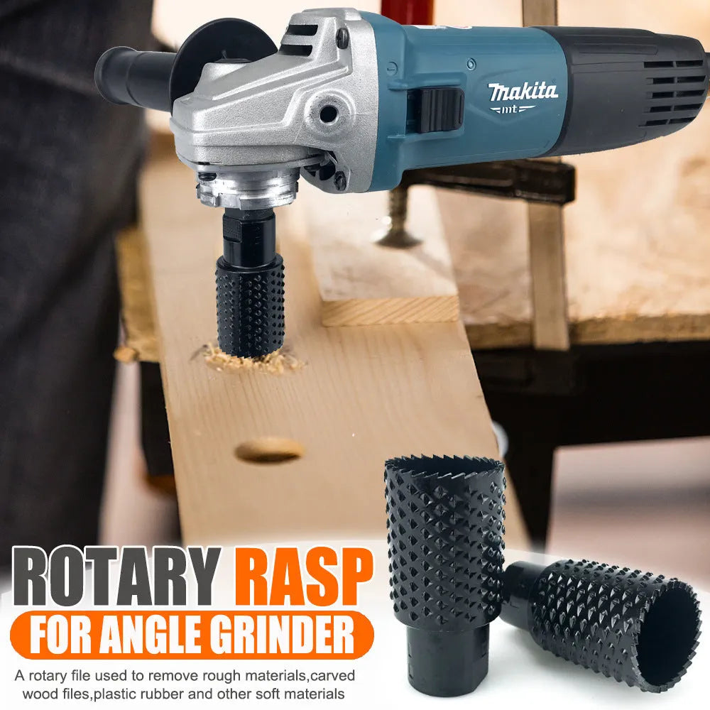 Angle grinder grinding head with spherical design and M10 M14 thread adaptors for woodworking