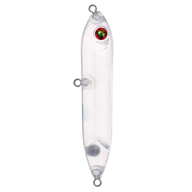 Transparent 9.5cm blank fishing bait body with 7mm eye socket