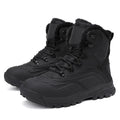 Men's black fleece-lined high-top boots with lace-up front and tall crown design