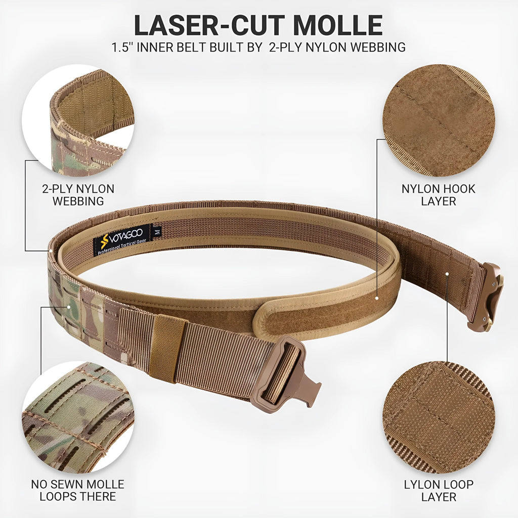 VOTAGOO 2-inch wide tactical belt with alloy quick-release buckle in CP camouflage colour.