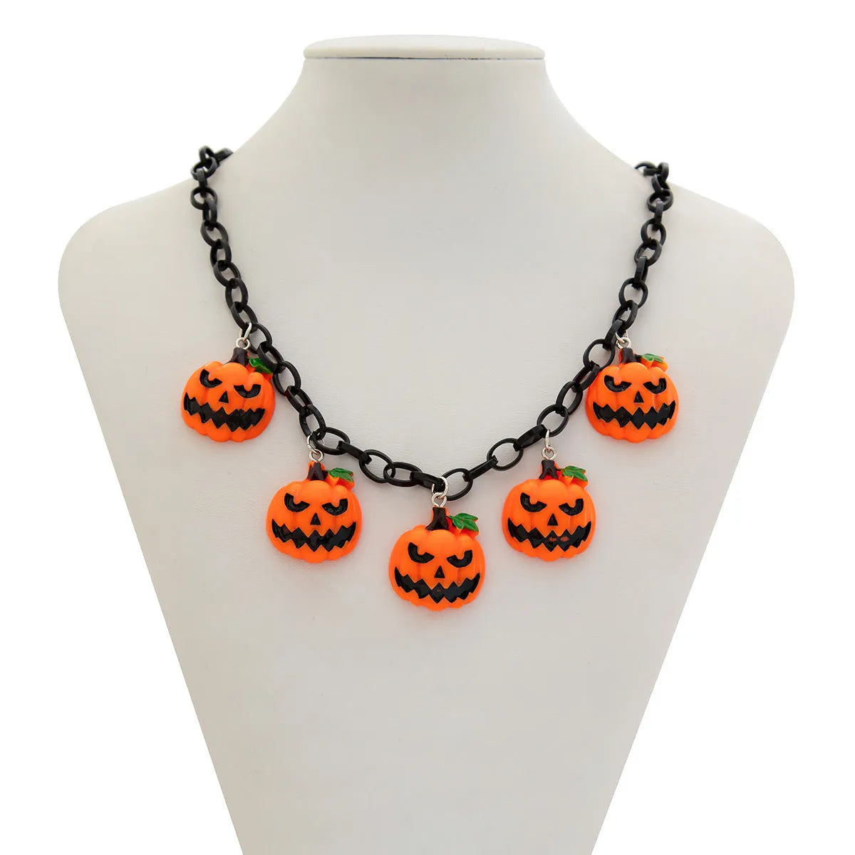 Halloween ghost pumpkin necklace with cartoon pendant in mixed colour 06705