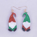 Cartoon Santa Claus acrylic fashion earrings in red, green or mixed colour options